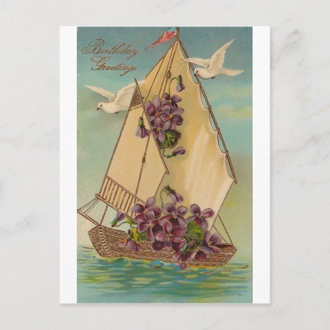 Cartão Postal Desejos de Aniversário Clássicos (Frente)