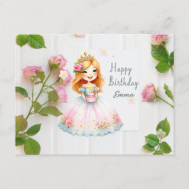 Cartão Postal Desejos de Aniversário da Princesa
