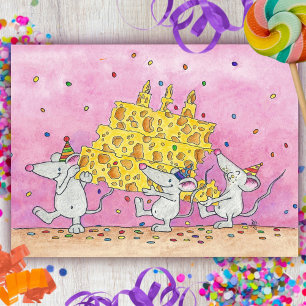 Cartão Postal DESEJOS DE ANIVERSÁRIO QUEIJO postcard by Nicole J