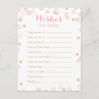 Desejos de Chuvá de Bebê Rosa e Dourado