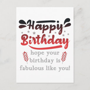 Cartão Postal Desejos de feliz aniversário motivacionais.