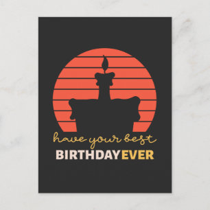 Cartão Postal Desejos de feliz aniversário motivacionais com bol