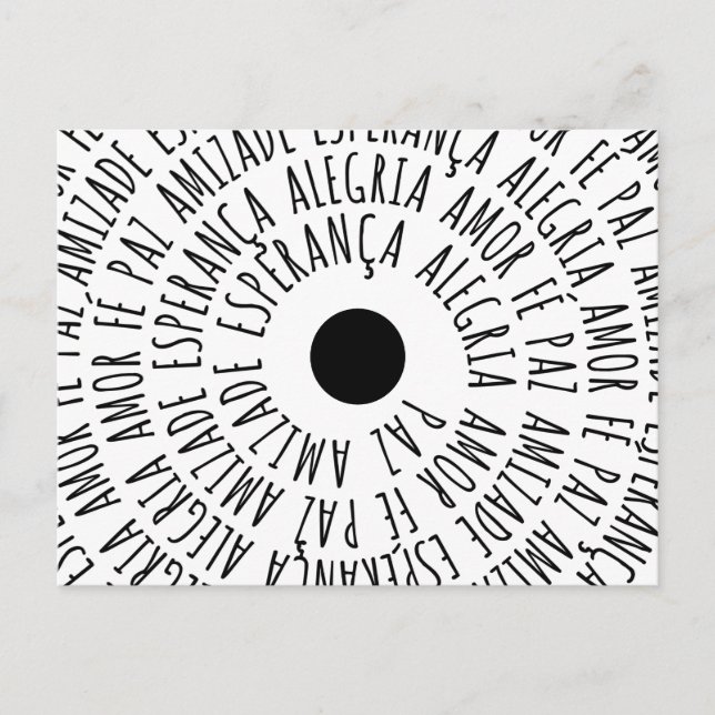 Cartão Postal Desejos de Natal - Amor Fé Esperança (Frente)