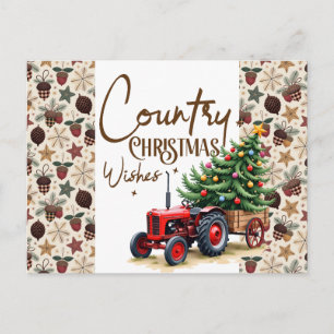 Cartão Postal Desejos de Natal no Campo