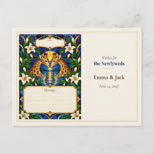 Cartão Postal Desejos do Livro de Presença de Casamento de Giraf