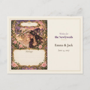 Cartão Postal Desejos do Livro de Visitas de Casamento de Bruxa