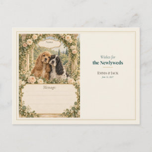 Cartão Postal Desejos do Livro de Visitas de Casamento do Cocker
