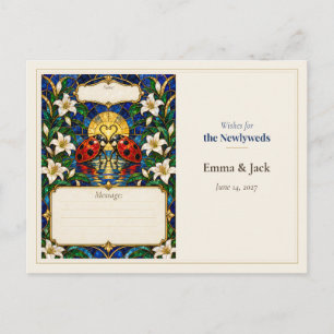 Cartão Postal Desejos do Livro de Visitas do Casamento da Joanin