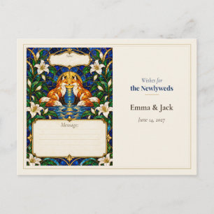 Cartão Postal Desejos do Livro de Visitas do Casamento da Raposa