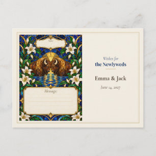 Cartão Postal Desejos do Livro de Visitas do Casamento de Bisont