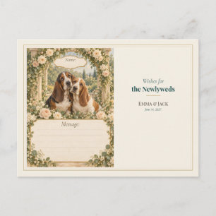 Cartão Postal Desejos do Livro de Visitas do Casamento do Basset