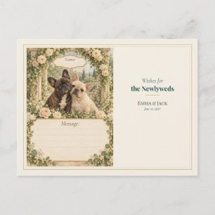 Cartão Postal Desejos do Livro de Visitas do Casamento do Bulldo