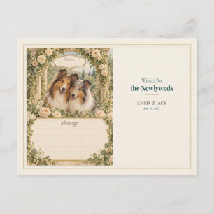 Cartão Postal Desejos do Livro de Visitas do Casamento do Collie