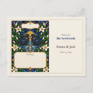Cartão Postal Desejos do Livro de Visitas do Casamento do Corvo