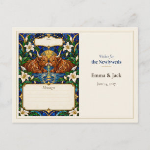 Cartão Postal Desejos do Livro de Visitas do Casamento do Highla