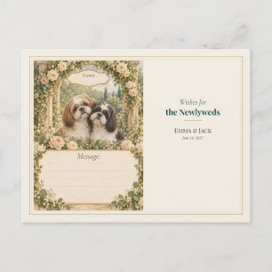 Cartão Postal Desejos do Livro de Visitas do Casamento do Shih T