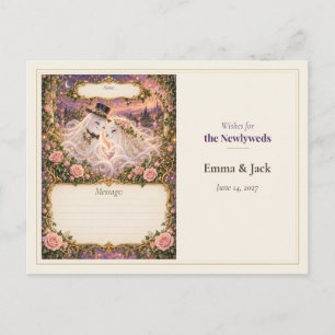 Cartão Postal Desejos do Livro de Visitas do Casamento Fantasma