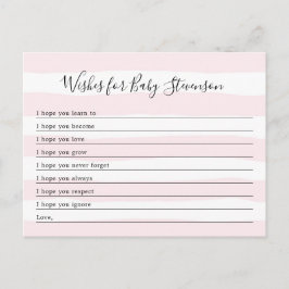 Cartão Postal Desejos para bebê, chá de fraldas de menina de fai