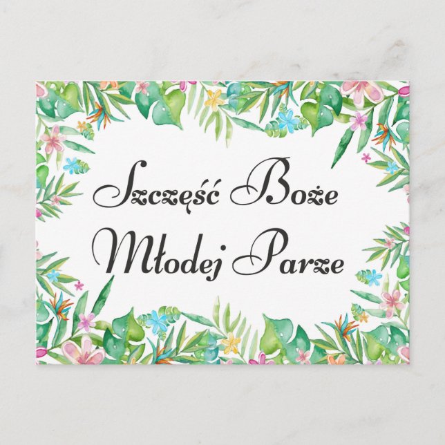 Cartão Postal Desejos para jovem casal polonês (Frente)