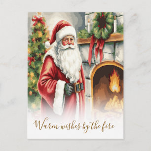 Cartão Postal Desejos Quentes pelo Papai Noel do Natal junto à L