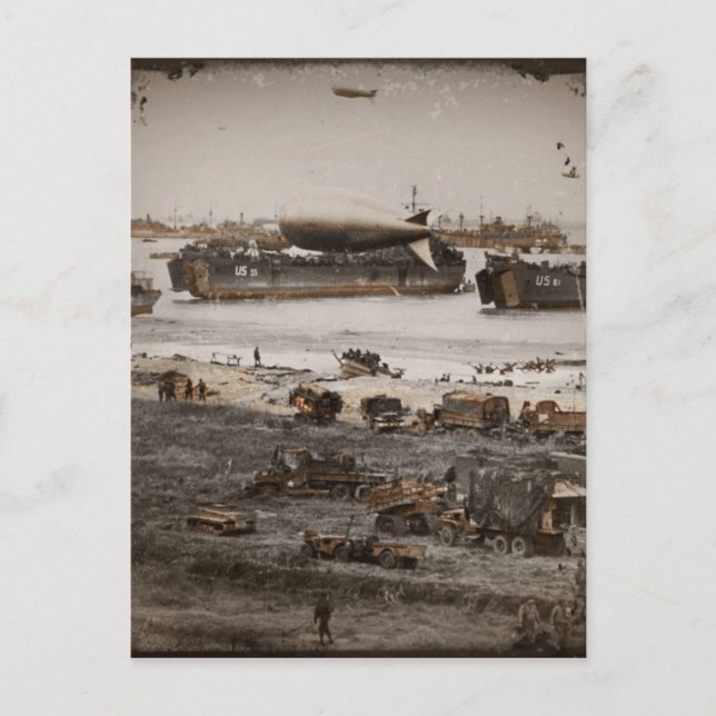 Cartão Postal Desembarques em D-Day de Imagens Associadas (Frente)