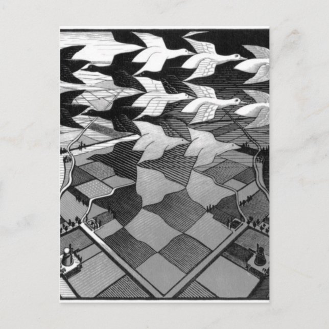 Cartão Postal Desenhar famoso original "dia e noite" (Frente)