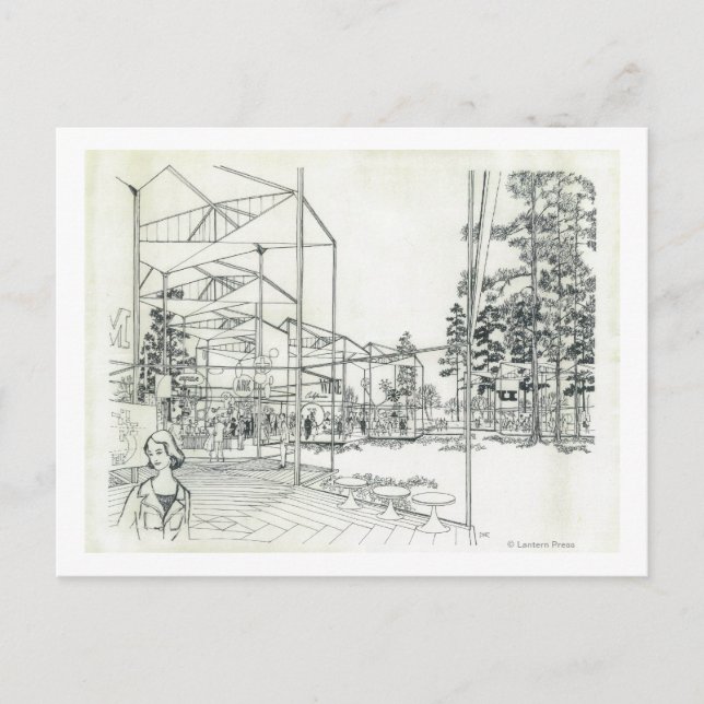 Cartão Postal Desenho 3 do conceito aéreo da Agulha espacial (Frente)