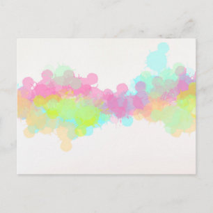 Cartão Postal Desenho Abstrato Aquarela Arco-íris Multicolorido