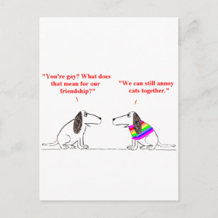 Cartão Postal Desenho Animado de Cachorro Gay 45