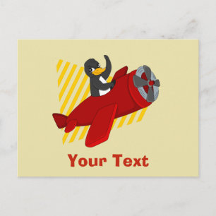Cartão Postal Desenho animado de pinguim voador
