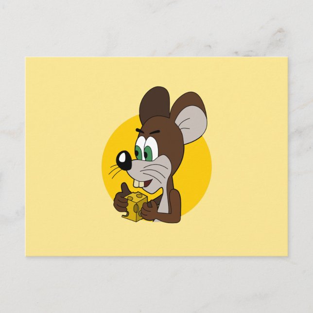 Cartão Postal Desenho animado de rato fofo (Frente)