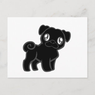 Cartão Postal desenho animado preto