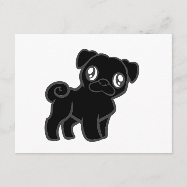 Cartão Postal desenho animado preto (Frente)
