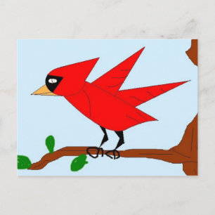 Cartão Postal Desenho Cardinal