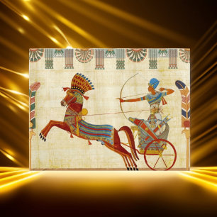 Cartão Postal Desenho Colorido do Faraó Ramsés II do Antigo Egit