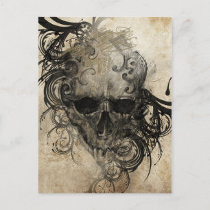 Cartão Postal Desenho Da Arte De Tatuagem, Ilustração Feita À Mã