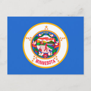 Cartão Postal Desenho da Bandeira do Estado de Minnesota