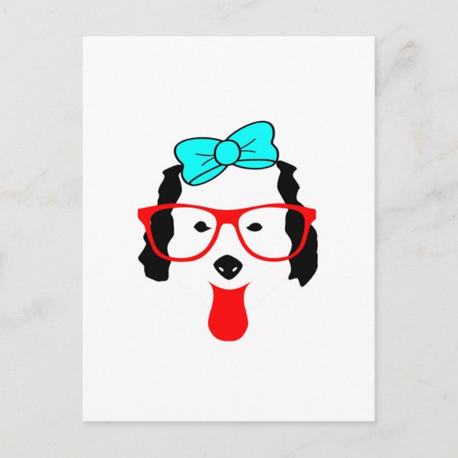 Cartão Postal Desenho Da Cabeça De Cachorro Engraçado (Frente)