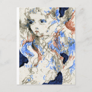 Cartão Postal Desenho da Caneta de Tinta Serágrafa