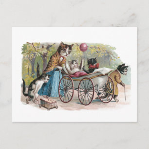 Cartão Postal Desenho da Família Cat