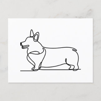 Cartão Postal Desenho da Linha Corgi