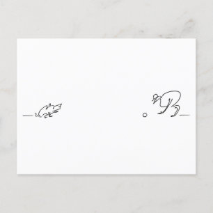 Cartão Postal Desenho Da Linha Whimsical De Um Cão Que Reproduz