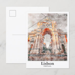 Cartão Postal Desenho da Mão d'água Viagem da Arquitetura de Lis