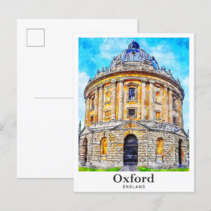 Cartão Postal Desenho da Mão de Desenho de Viagem Watercolor da 
