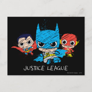 Cartão Postal Desenho da Mini Justice League