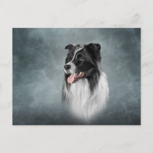 Cartão Postal Desenho da raça Cachorro Collie
