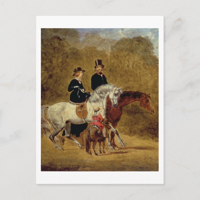 Cartão Postal Desenho da Rainha Vitória, O Príncipe Consort & HR (Frente)