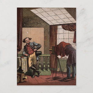 Cartão Postal Desenho da Vintage: Fotógrafo antigo