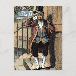 Cartão Postal Desenho da Vintage: Macaco num naipe