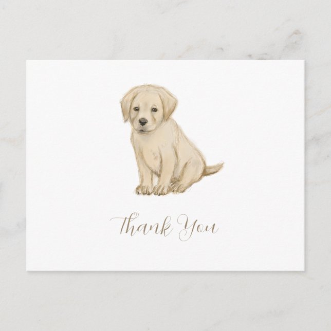 Cartão Postal Desenho de cachorrinho labrador (Frente)